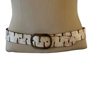 Sfera Genuine Leather Floral Belt Sz S/M Genuine Bovine Leather